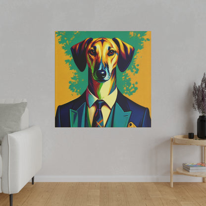 Mr Lurcher Square Matte Canvas, Stretched, 0.75"
