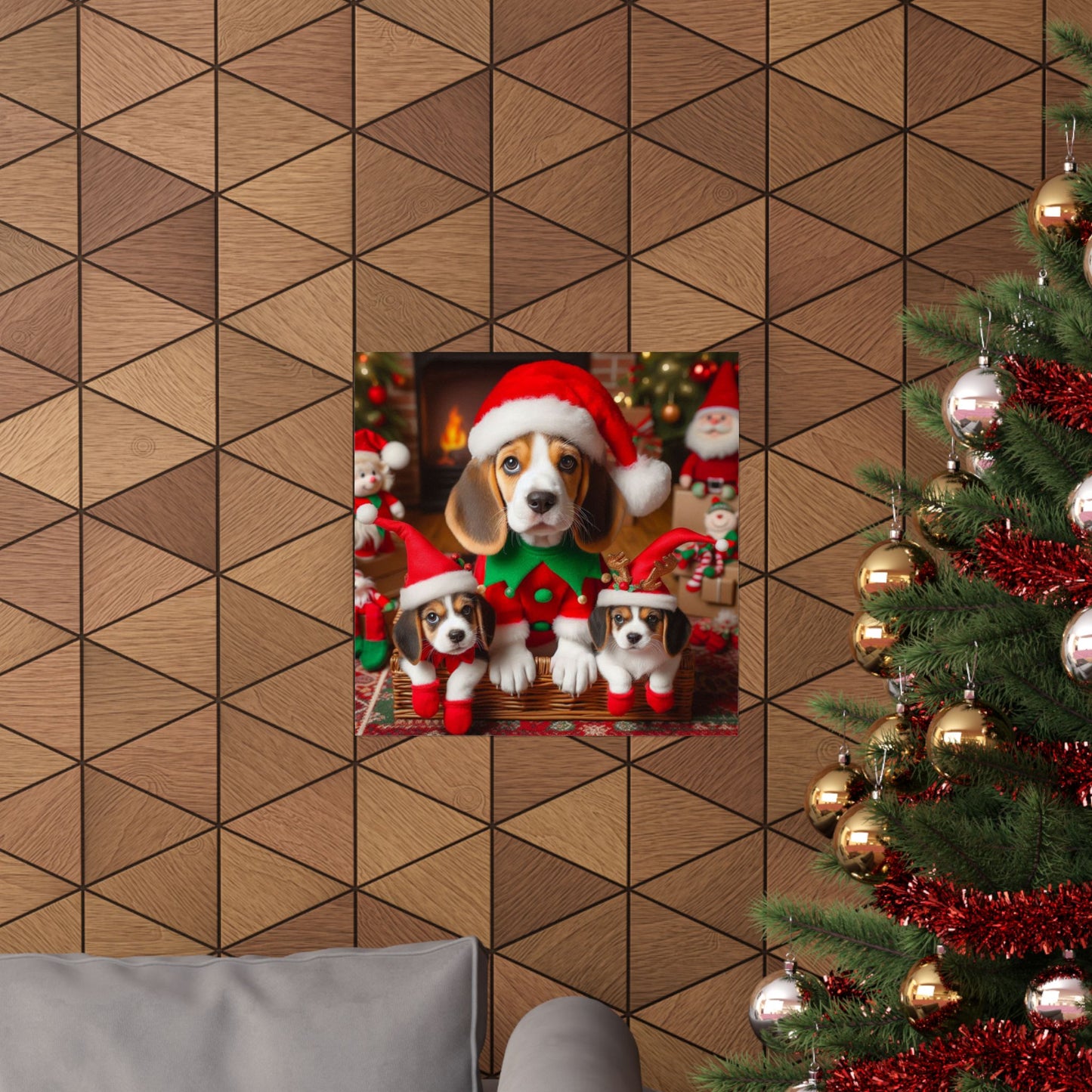 Beagle Christmas Poster