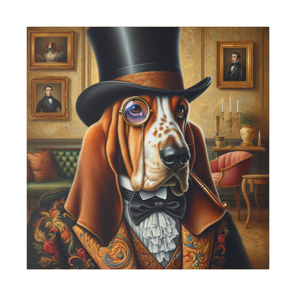 Mr Basset Hound Matte Canvas, Stretched, 0.75"