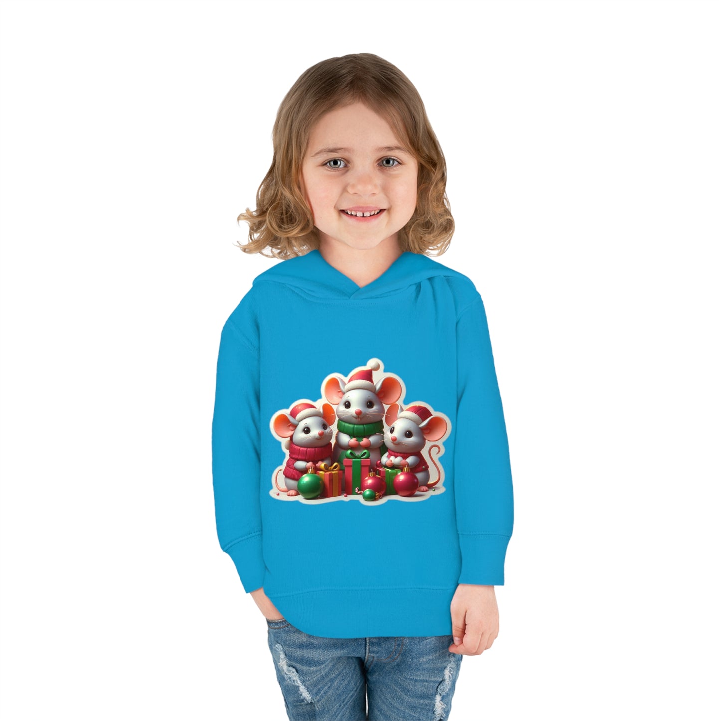 Christmas Mice Toddler Pullover Fleece Hoodie