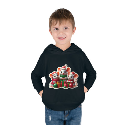 Christmas Mice Toddler Pullover Fleece Hoodie