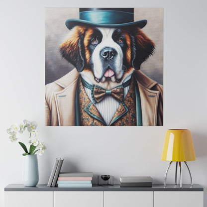 Mr Saint Bernard Matte Canvas, Stretched, 0.75"