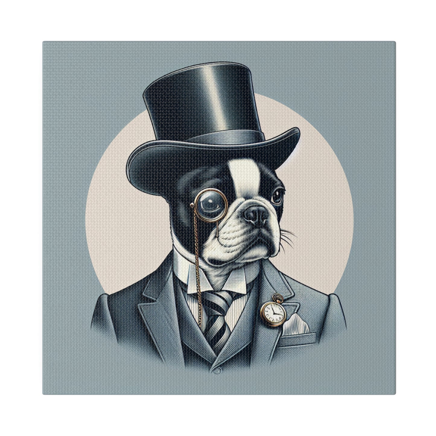 Mr Boston Terrier Matte Canvas, Stretched, 0.75"