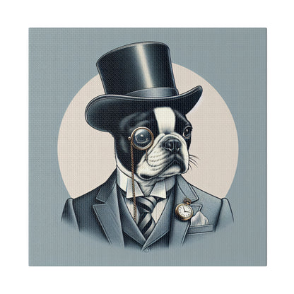Mr Boston Terrier Matte Canvas, Stretched, 0.75"