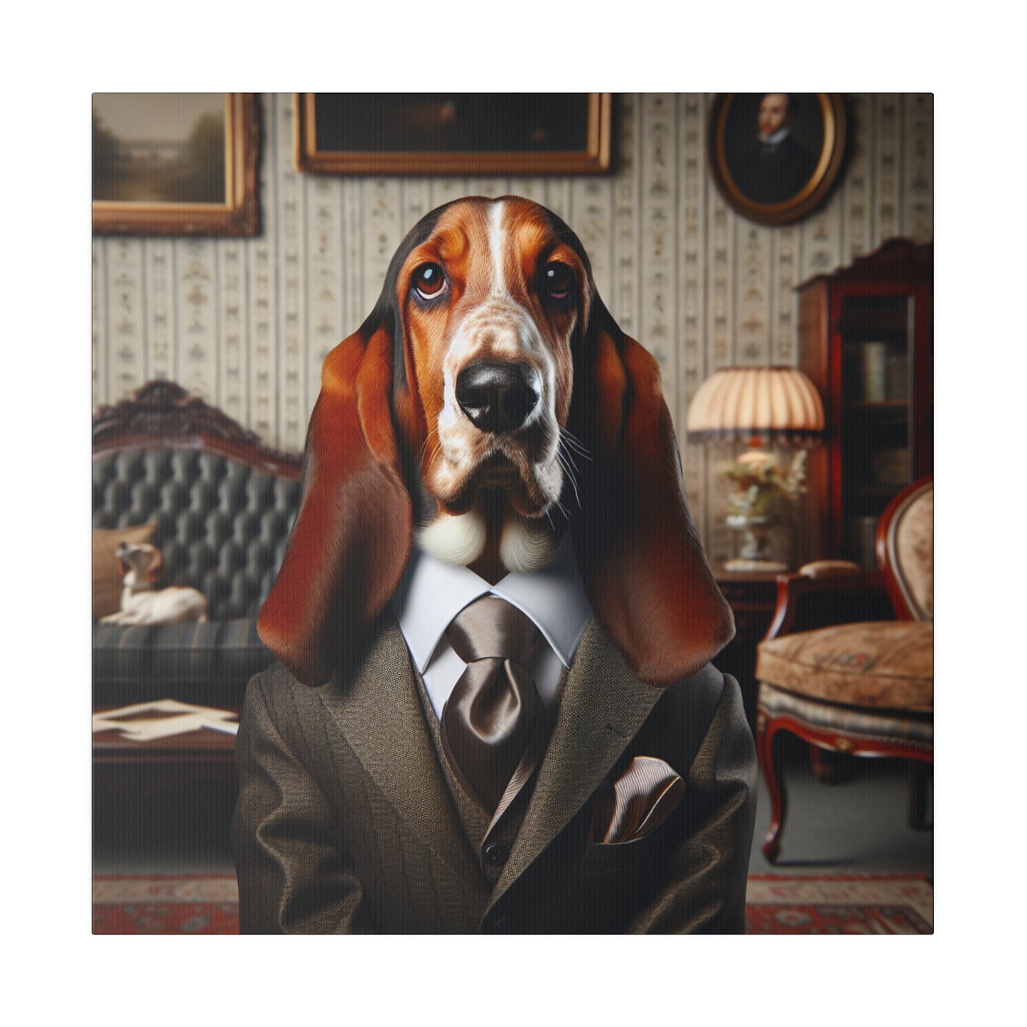 Mr Basset Hound Matte Canvas, Stretched, 0.75"