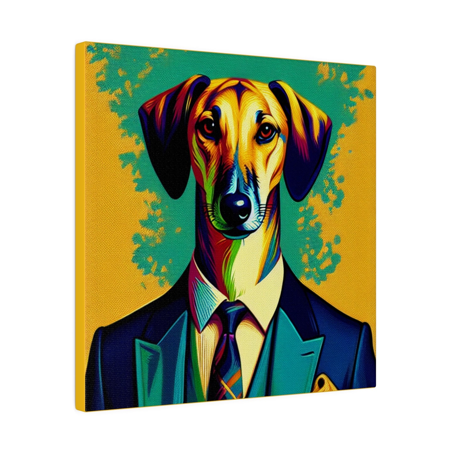 Mr Lurcher Square Matte Canvas, Stretched, 0.75"
