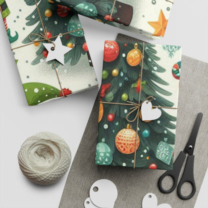 Elfy Christmas Gift Wrapping Paper Sheets, 1pc