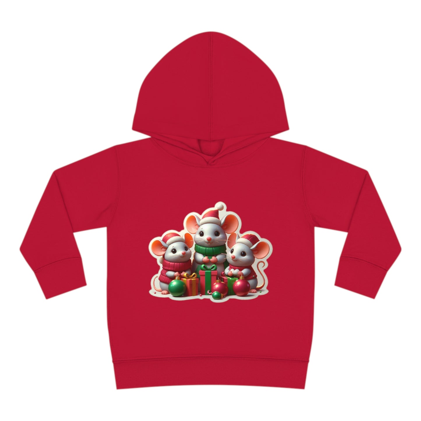 Christmas Mice Toddler Pullover Fleece Hoodie