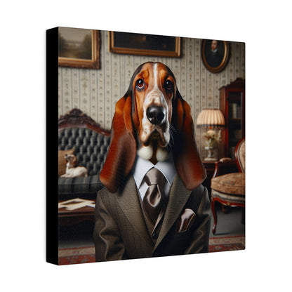 Mr Basset Hound Matte Canvas, Stretched, 0.75"