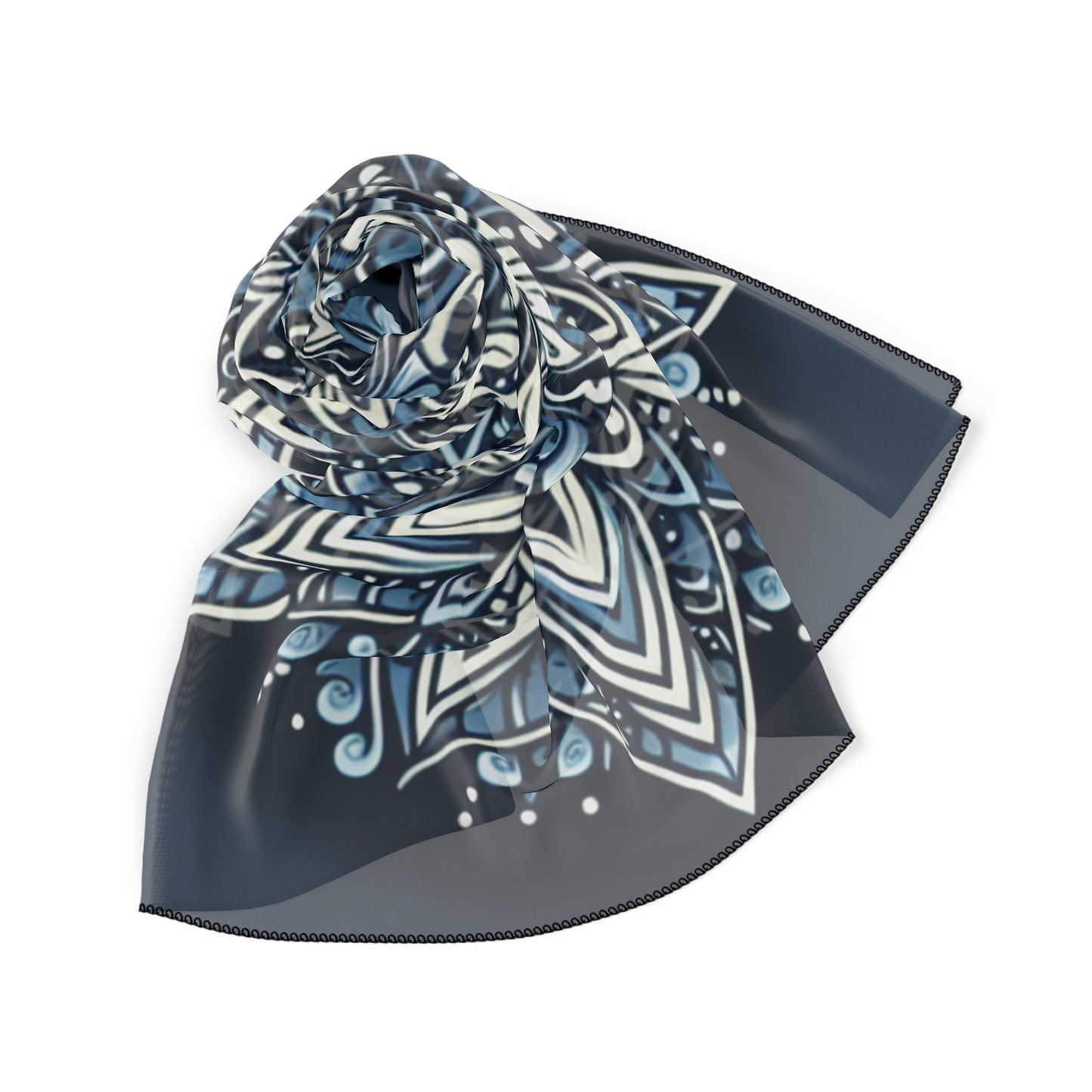Blue Poly/Chiffon or Poly/Voile Scarf