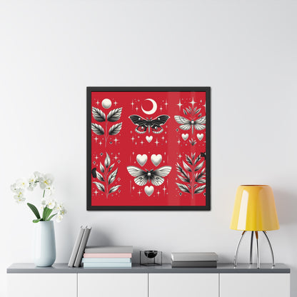 Butterfly Red Framed Posters