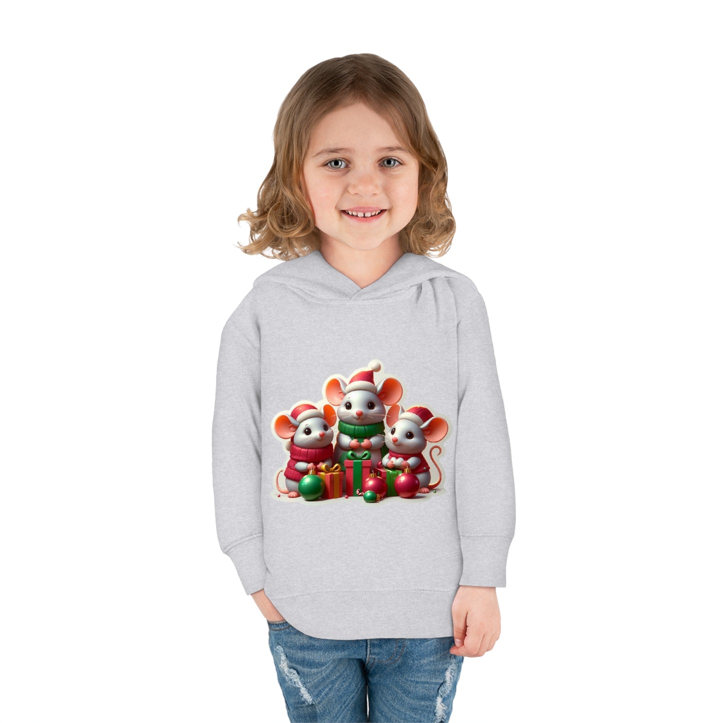 Christmas Mice Toddler Pullover Fleece Hoodie