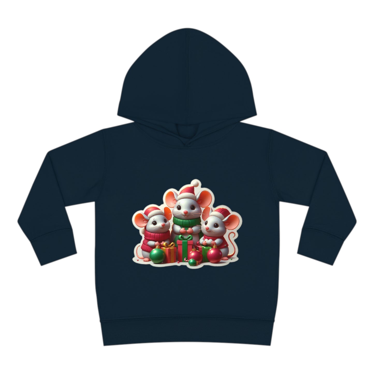Christmas Mice Toddler Pullover Fleece Hoodie