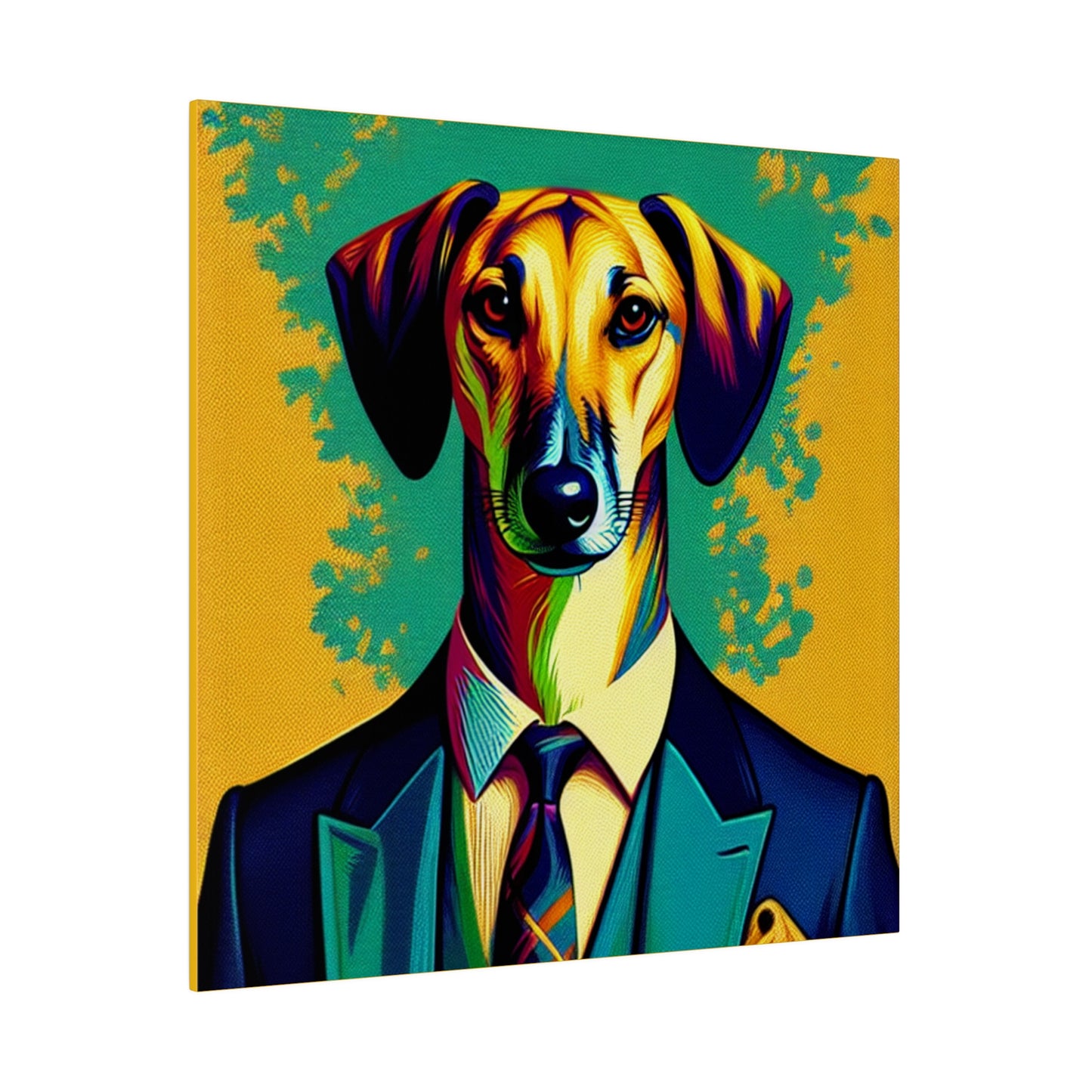 Mr Lurcher Square Matte Canvas, Stretched, 0.75"