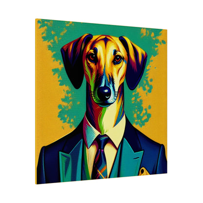 Mr Lurcher Square Matte Canvas, Stretched, 0.75"