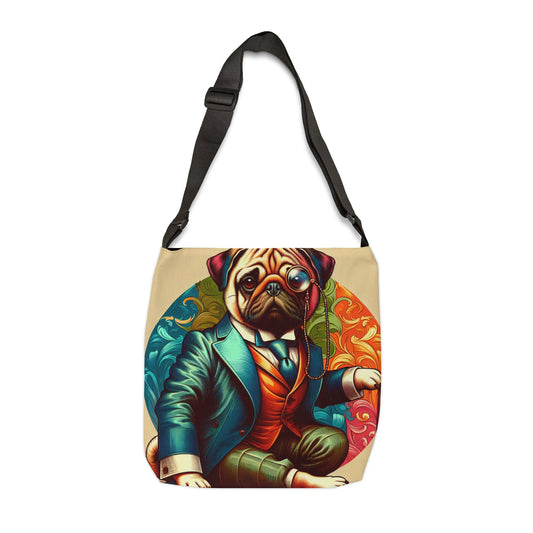 Mr Pug Adjustable Tote Bag