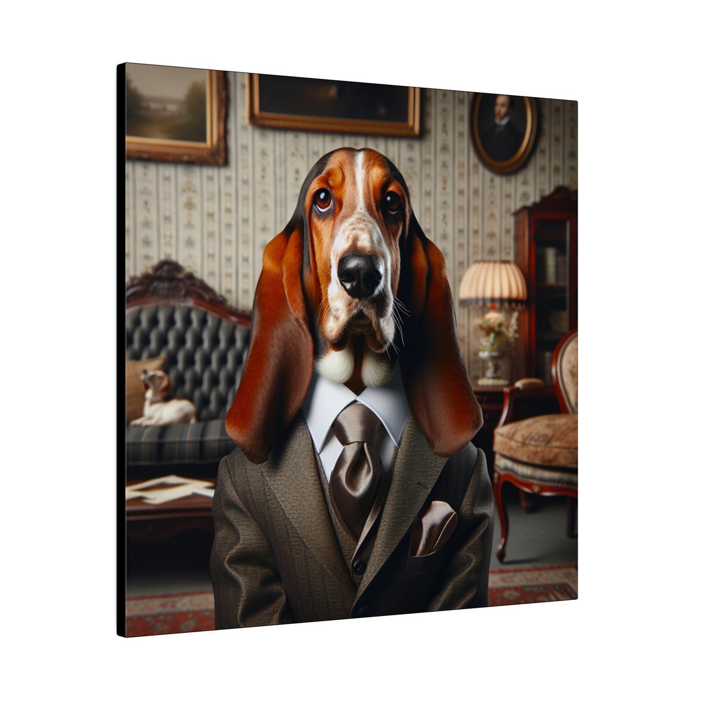 Mr Basset Hound Matte Canvas, Stretched, 0.75"