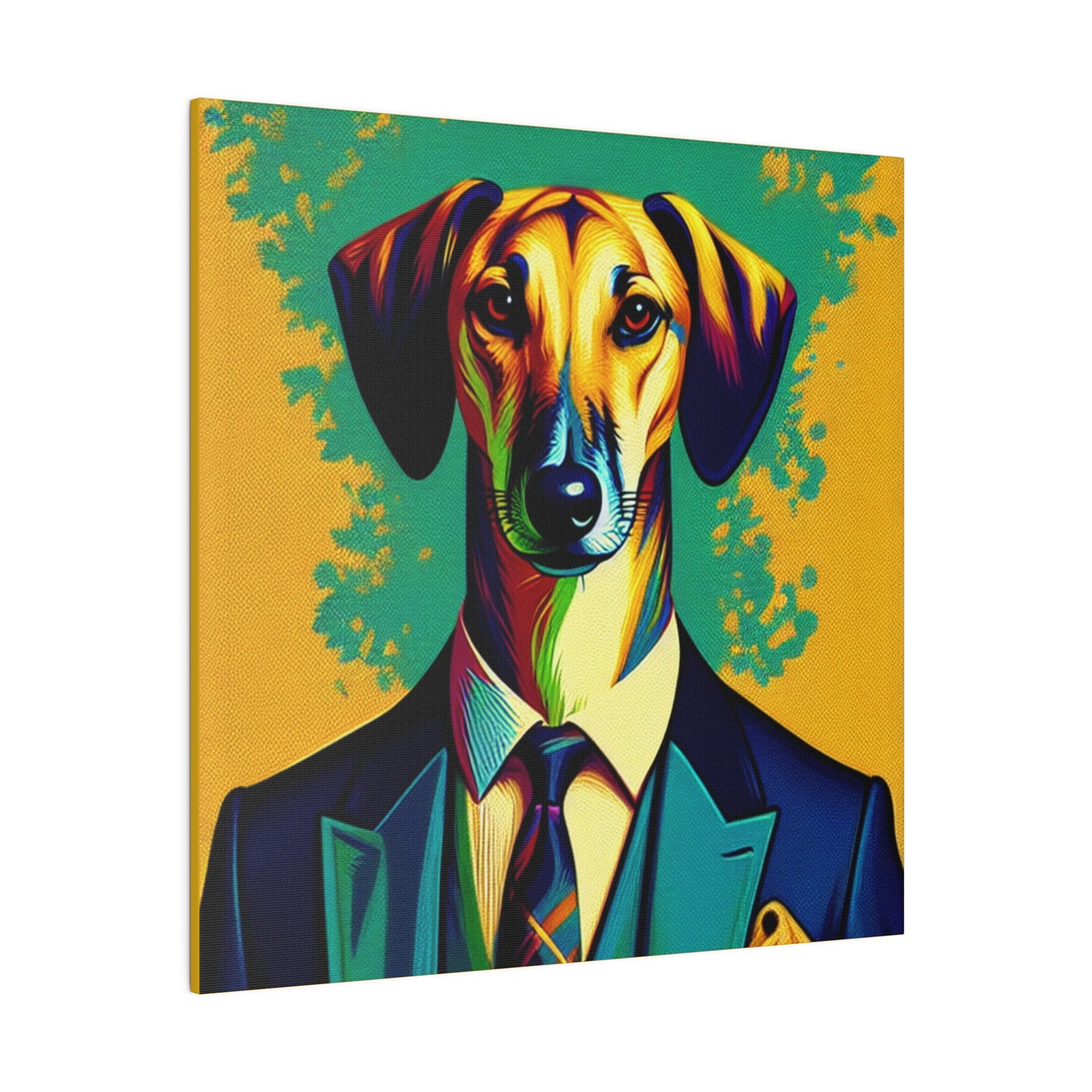 Mr Lurcher Square Matte Canvas, Stretched, 0.75"