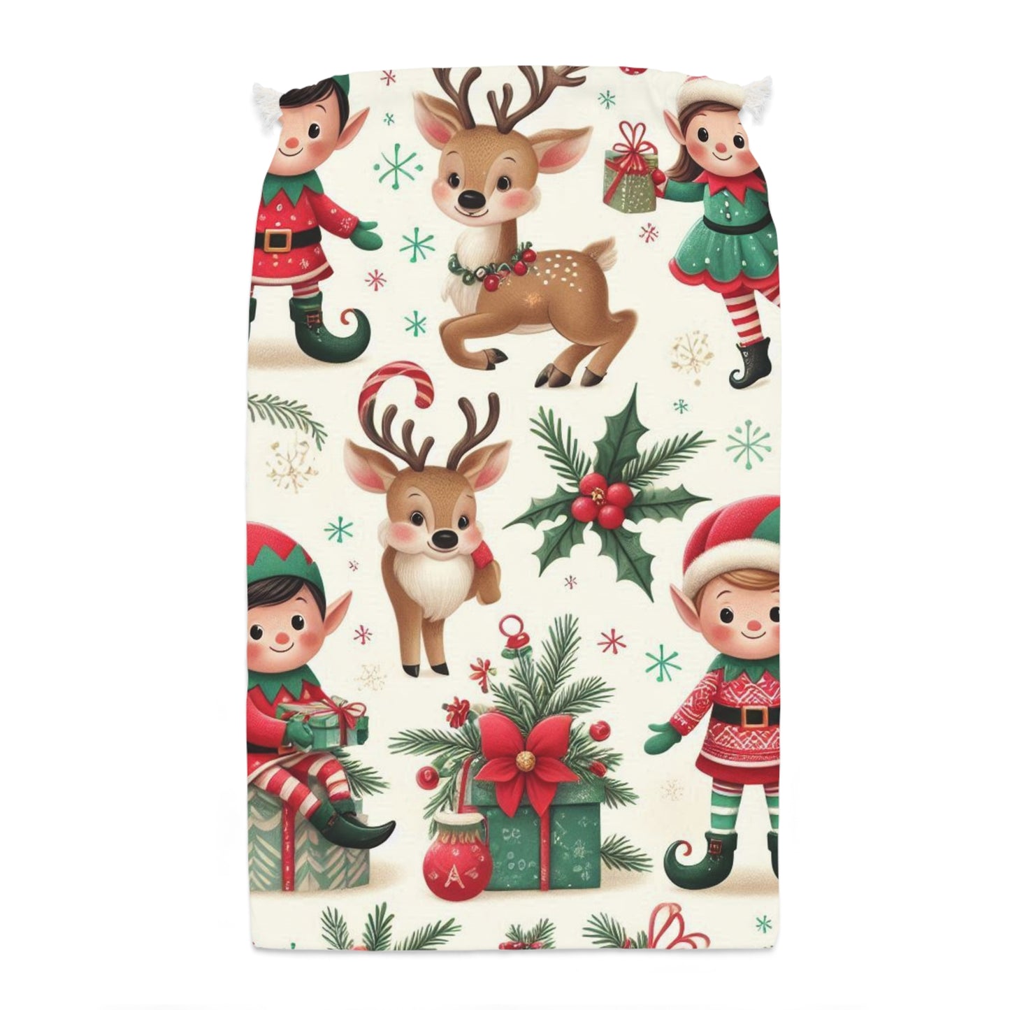 Cute Elf & Reindeer Gift Sack