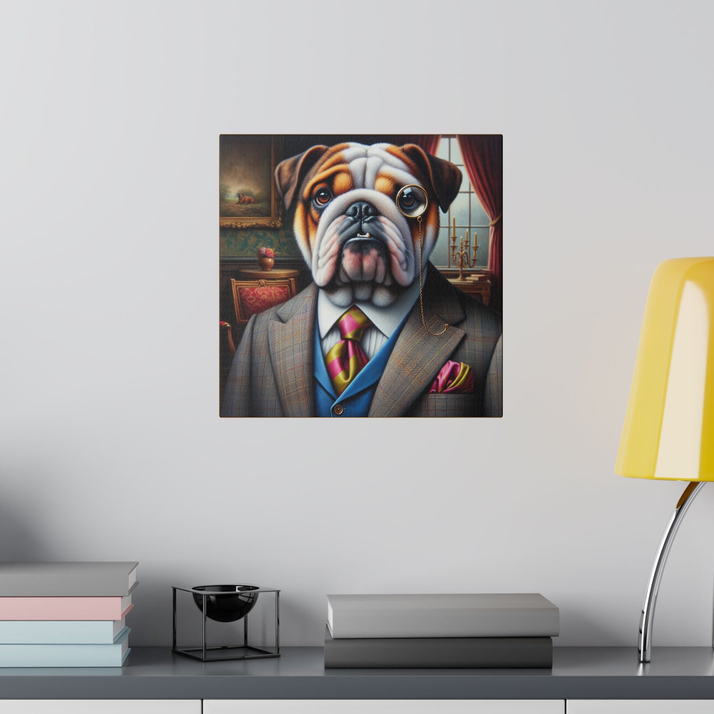 Mr British Bulldog Matte Canvas, Stretched, 0.75"