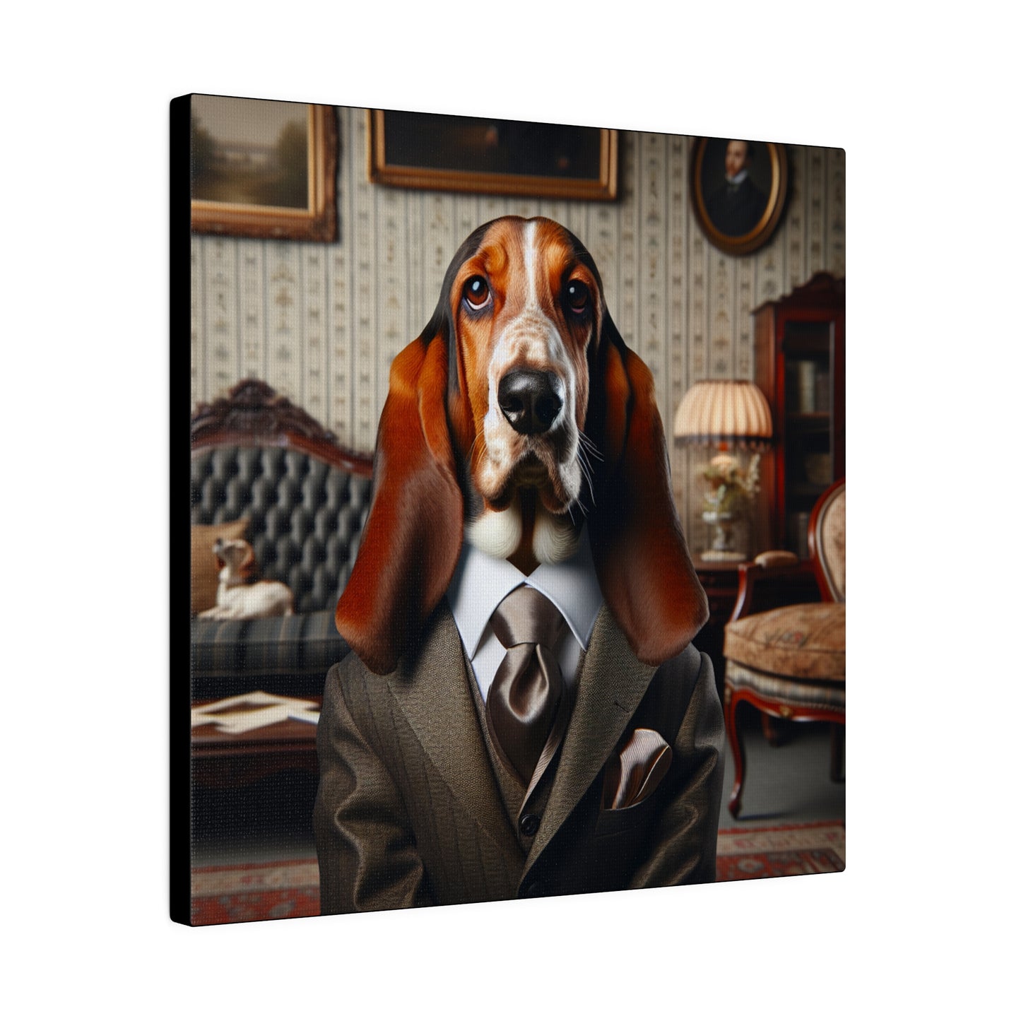Mr Basset Hound Matte Canvas, Stretched, 0.75"