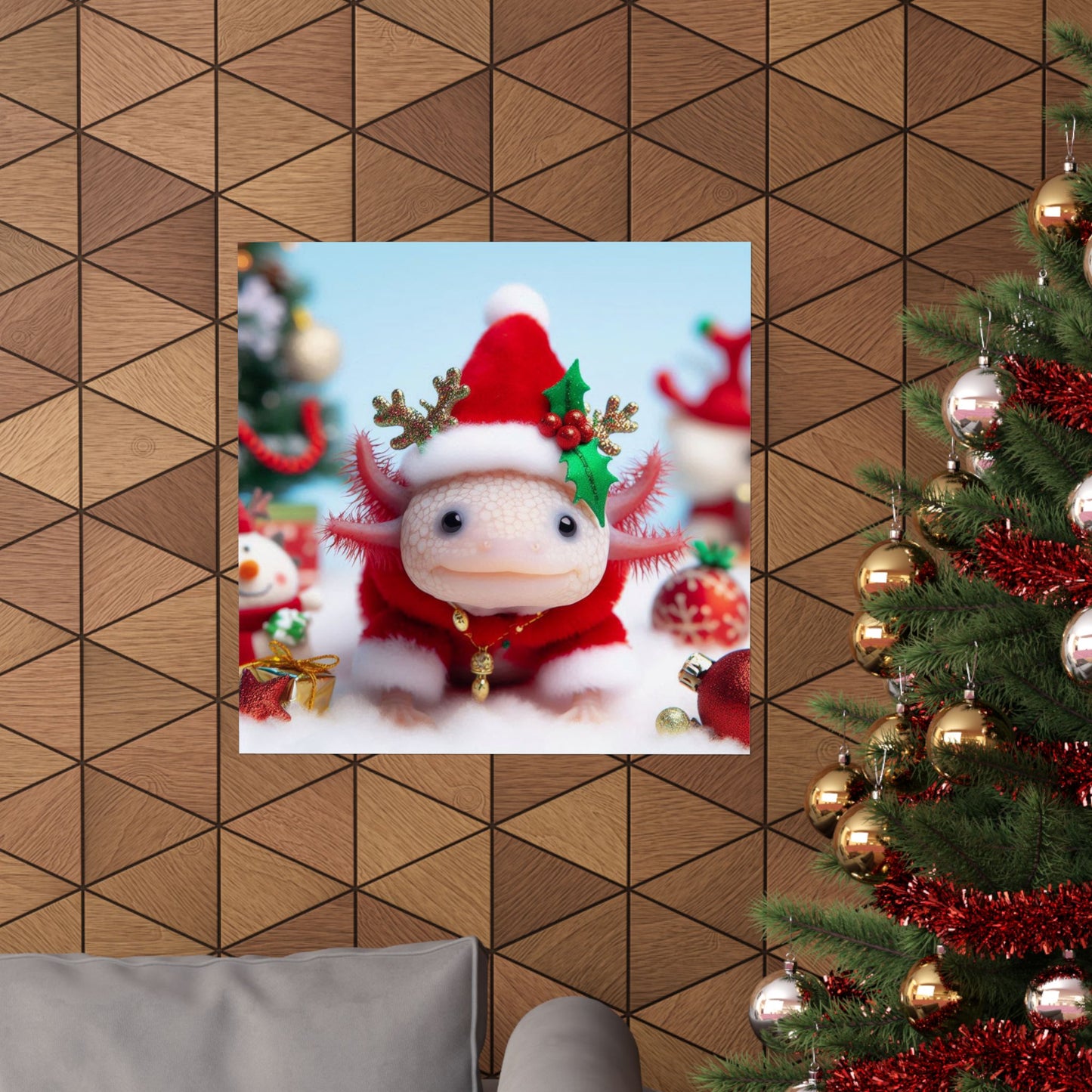 Axolotl Christmas Poster
