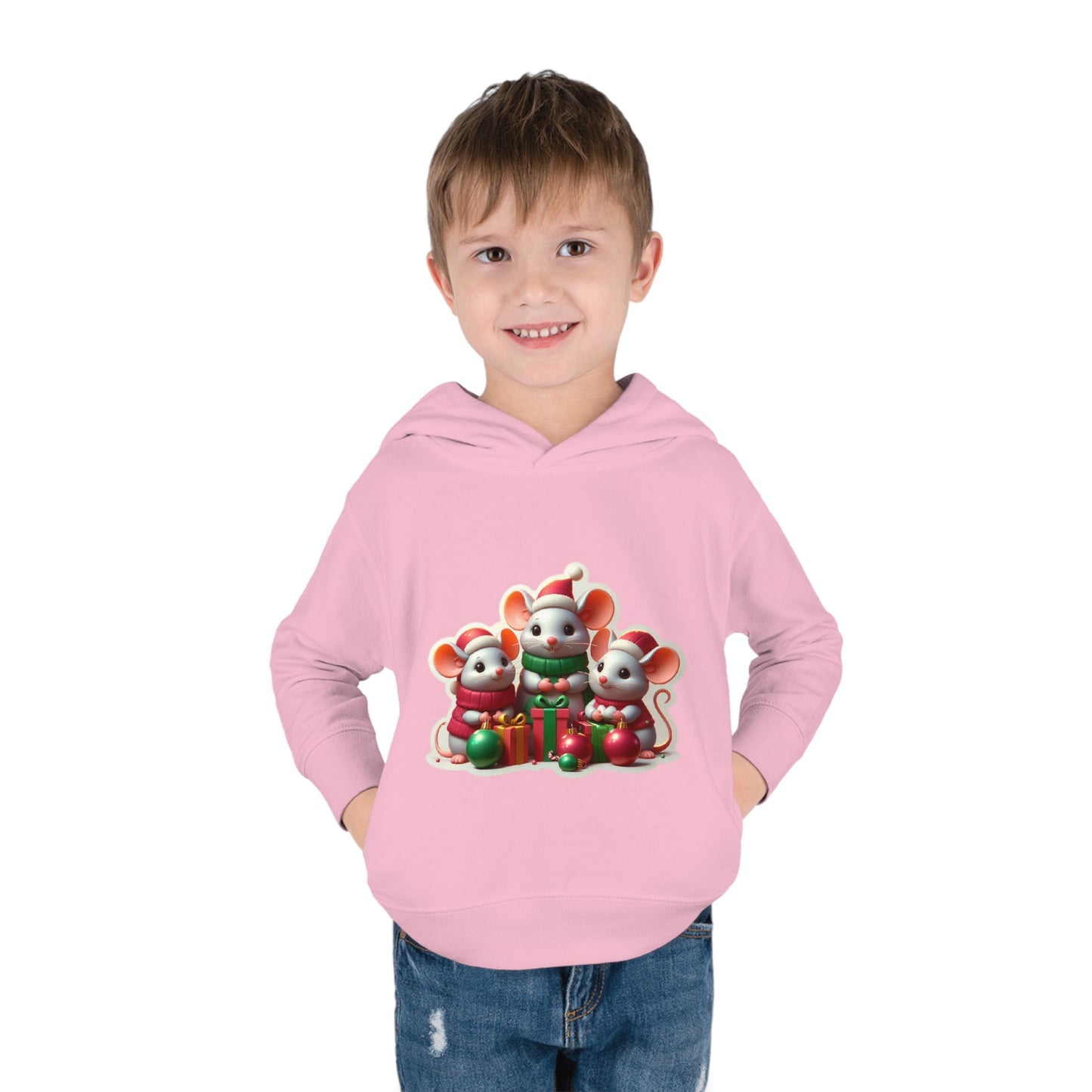 Christmas Mice Toddler Pullover Fleece Hoodie