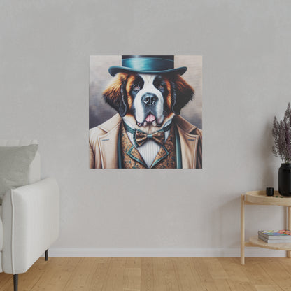 Mr Saint Bernard Matte Canvas, Stretched, 0.75"