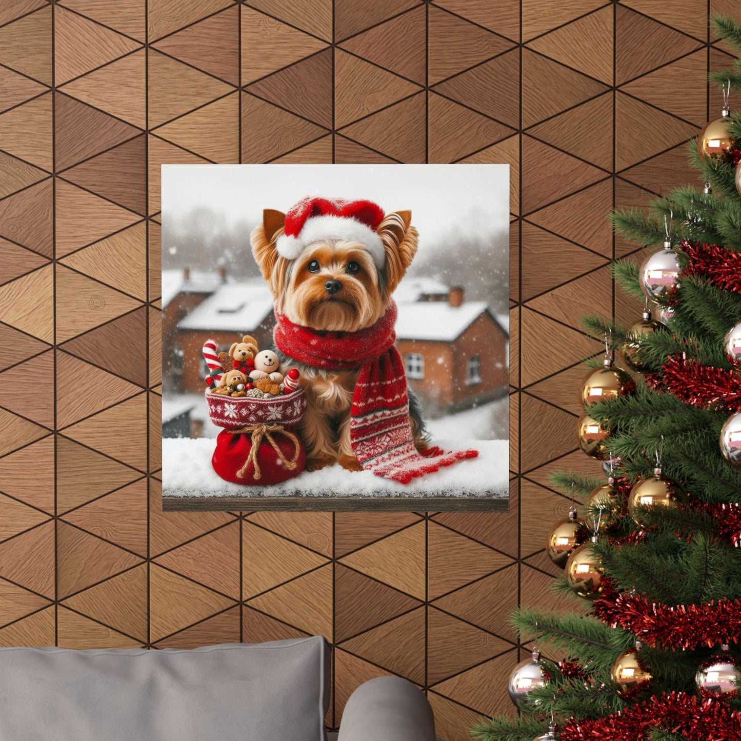 Yorkshire Terrier Christmas Poster