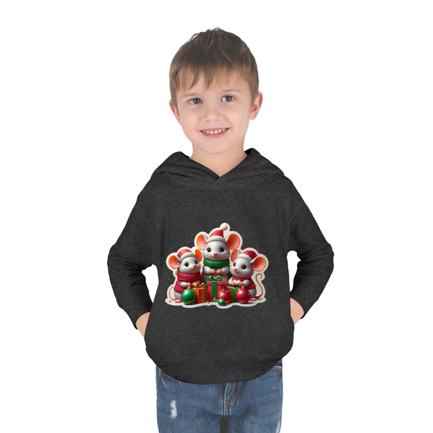 Christmas Mice Toddler Pullover Fleece Hoodie