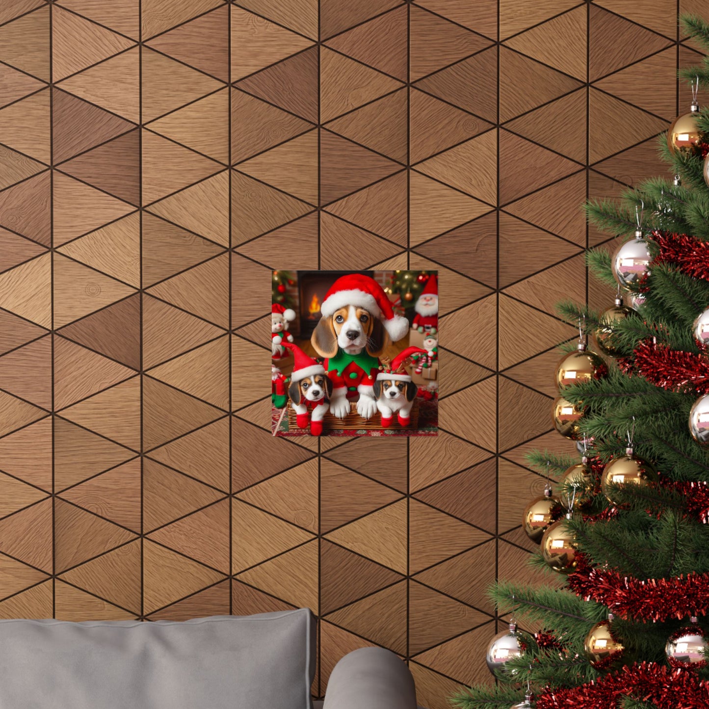 Beagle Christmas Poster