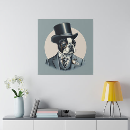 Mr Boston Terrier Matte Canvas, Stretched, 0.75"