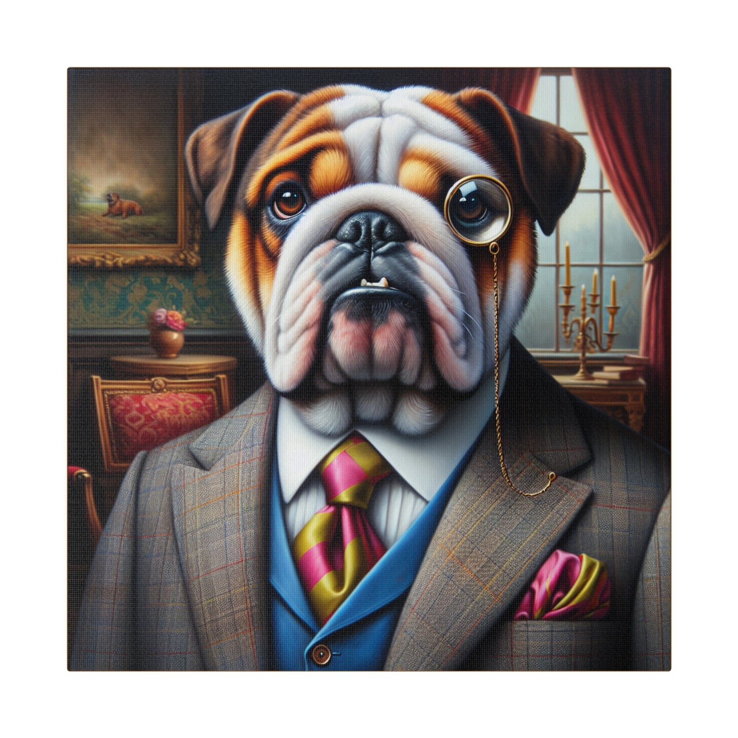 Mr British Bulldog Matte Canvas, Stretched, 0.75"
