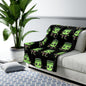 Frankie Black Halloween Collection Sherpa Fleece Blanket