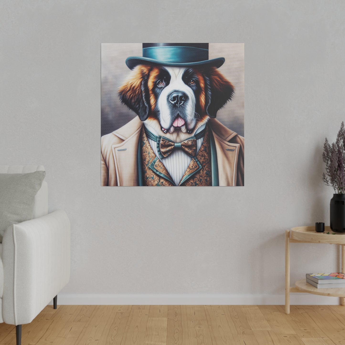 Mr Saint Bernard Matte Canvas, Stretched, 0.75"