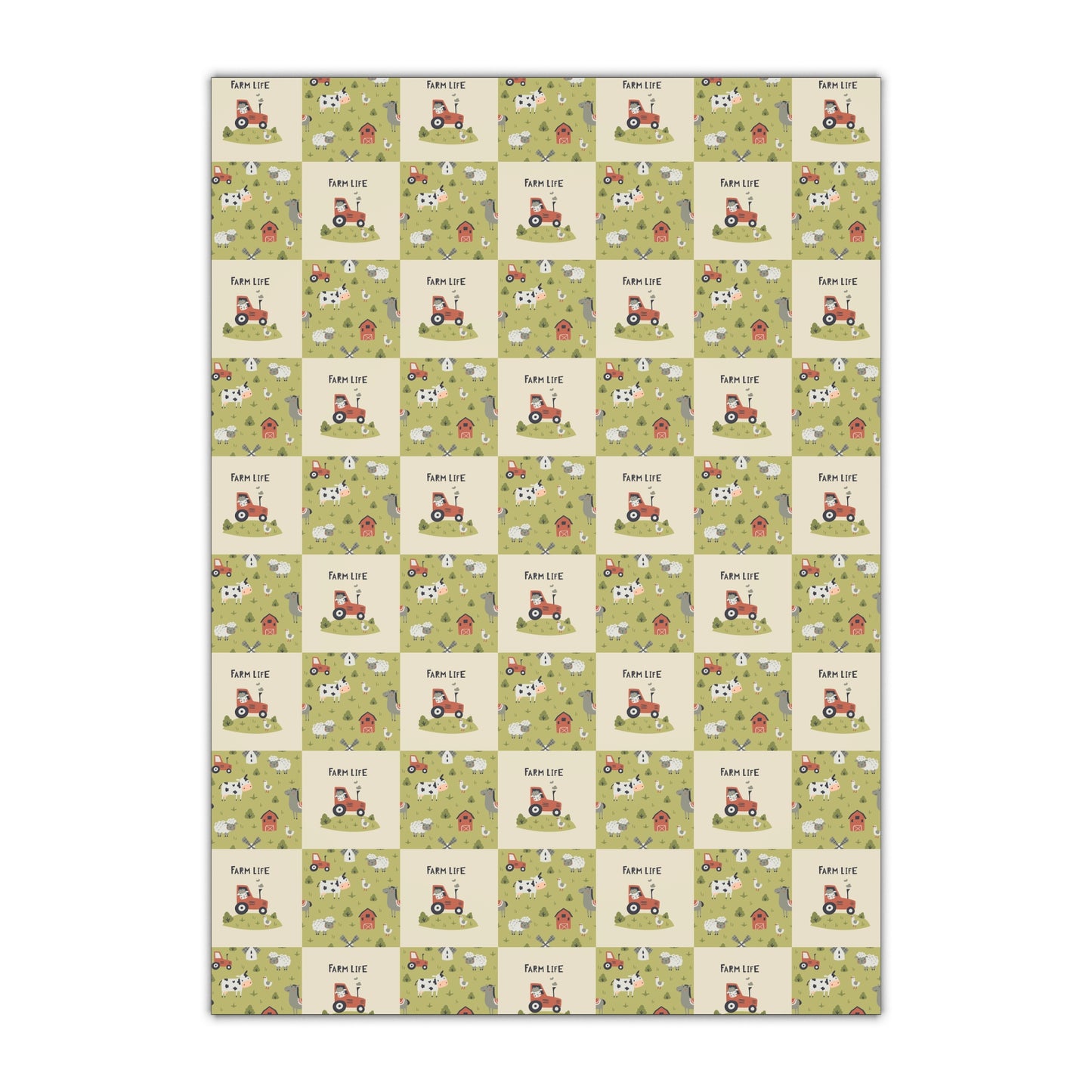 Farm Life Gift Wrapping Paper Sheets, 1pc