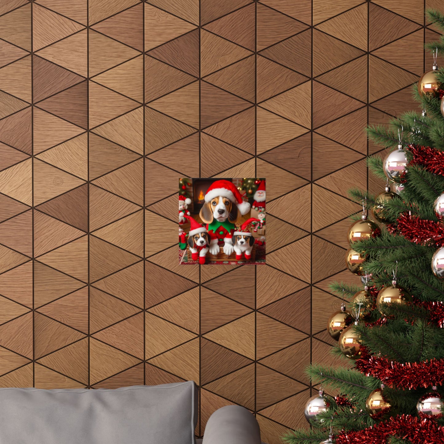 Beagle Christmas Poster