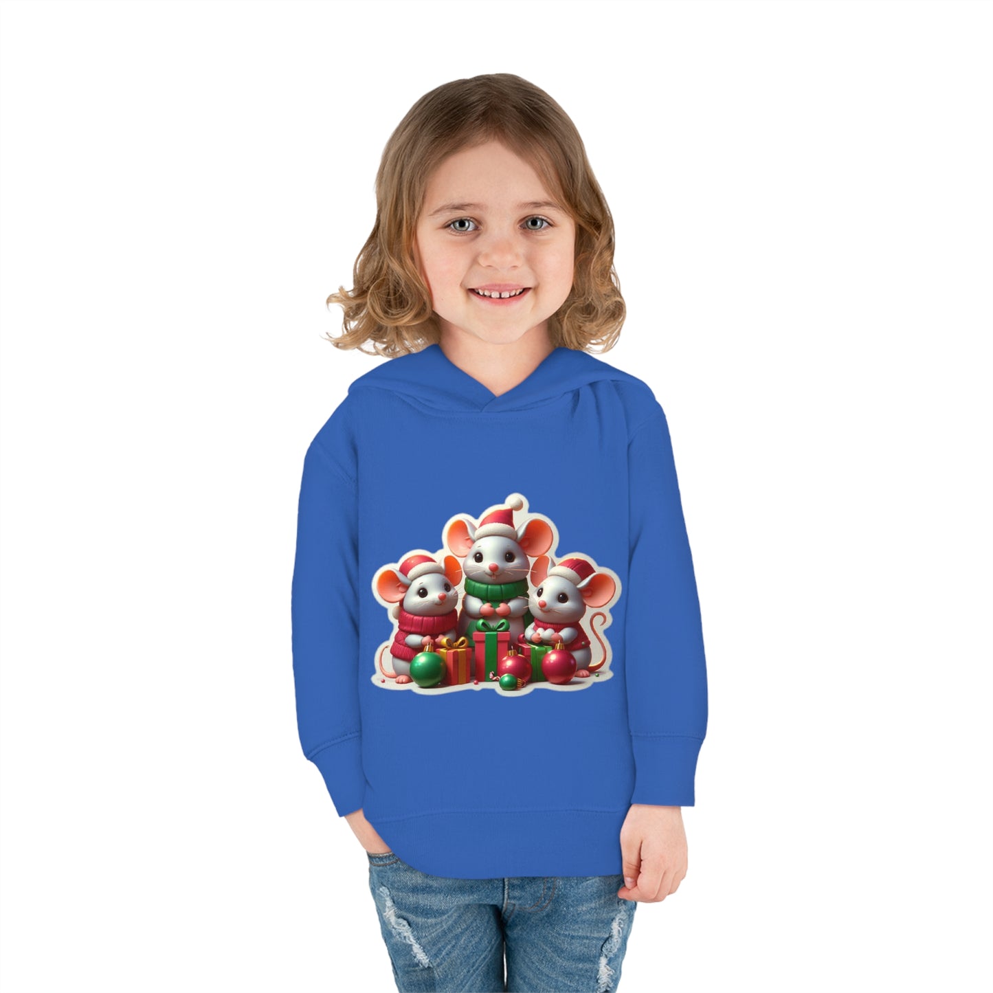 Christmas Mice Toddler Pullover Fleece Hoodie