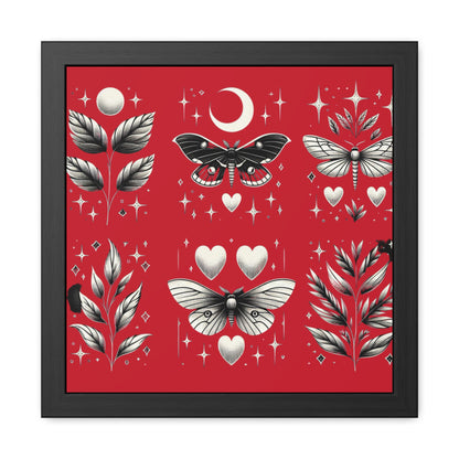 Butterfly Red Framed Posters