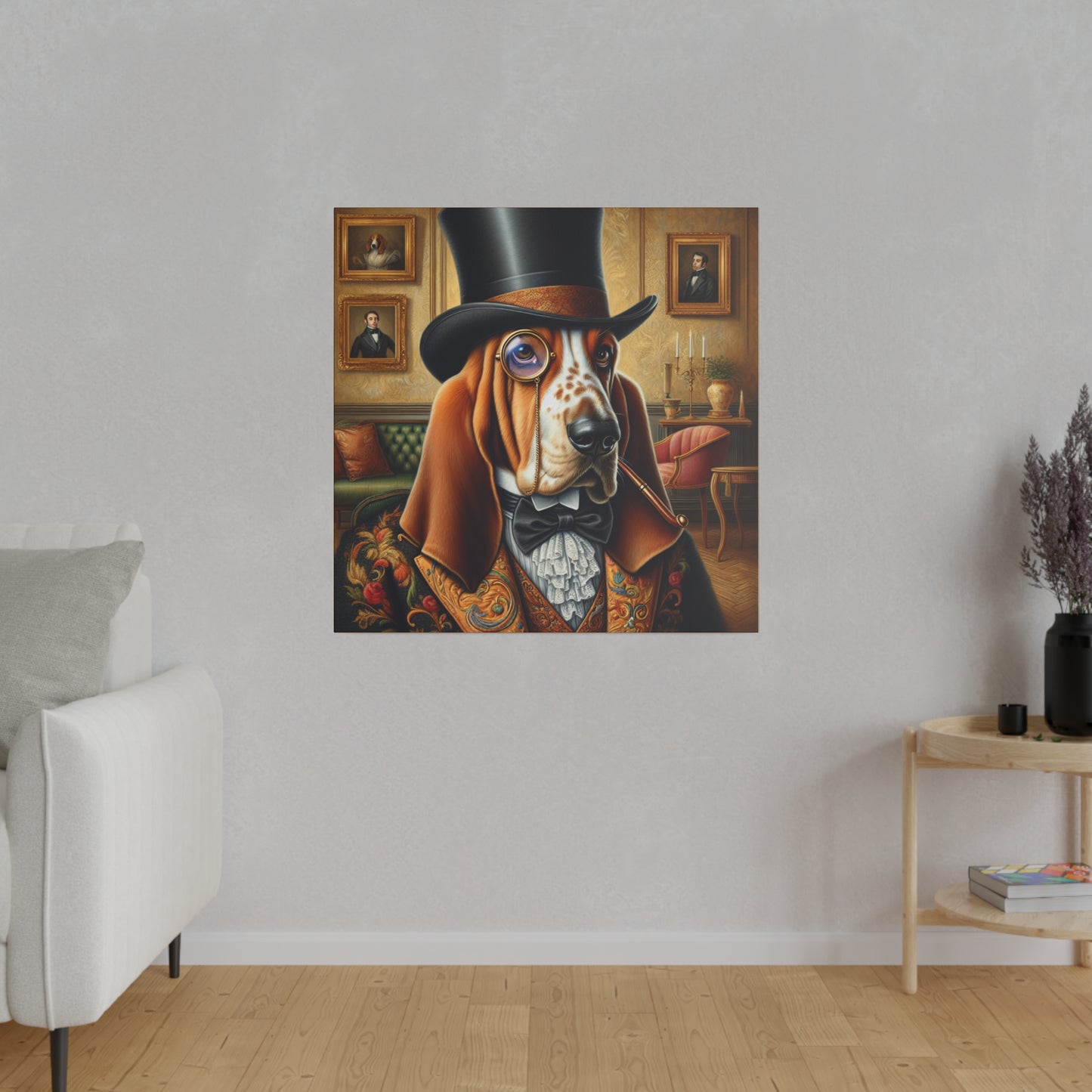 Mr Basset Hound Matte Canvas, Stretched, 0.75"