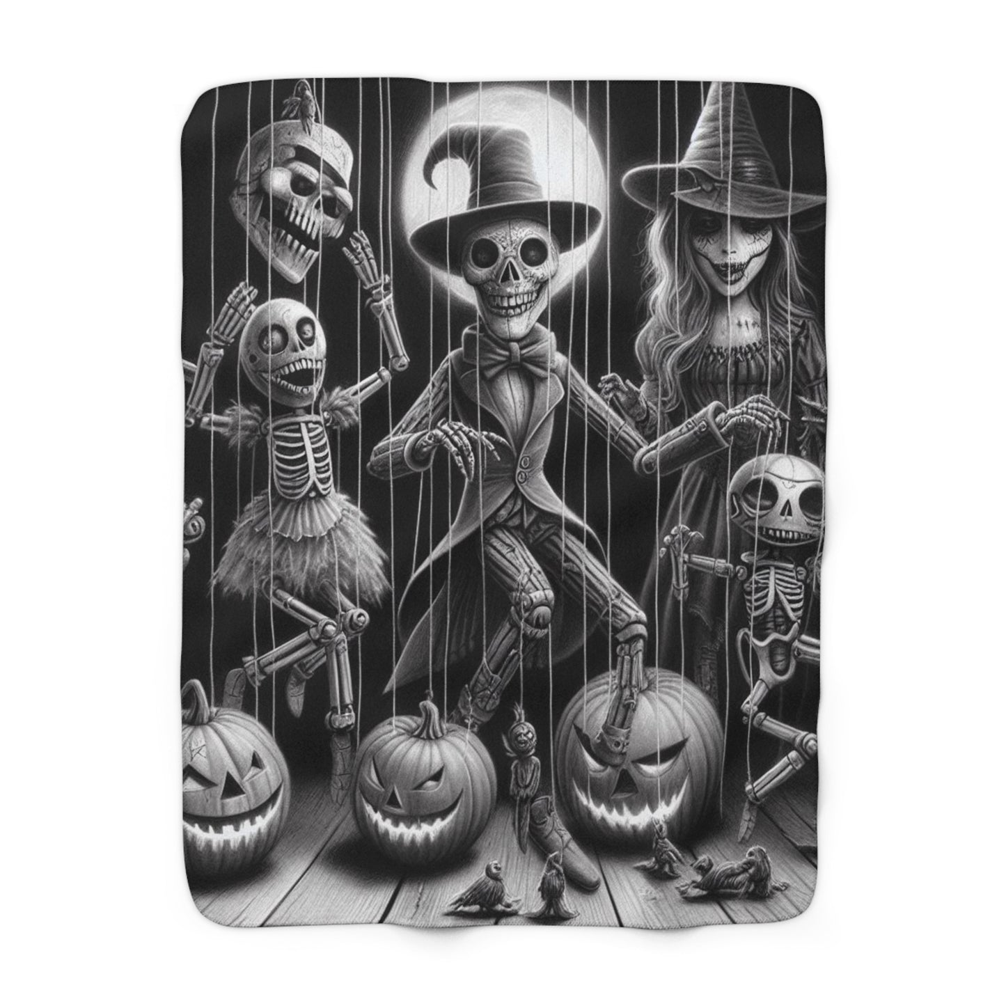 Halloween Marionettes Collection Sherpa Fleece Blanket