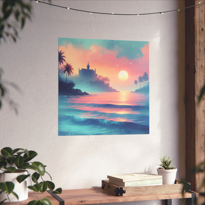 Beach Sunset F Vertical Posters