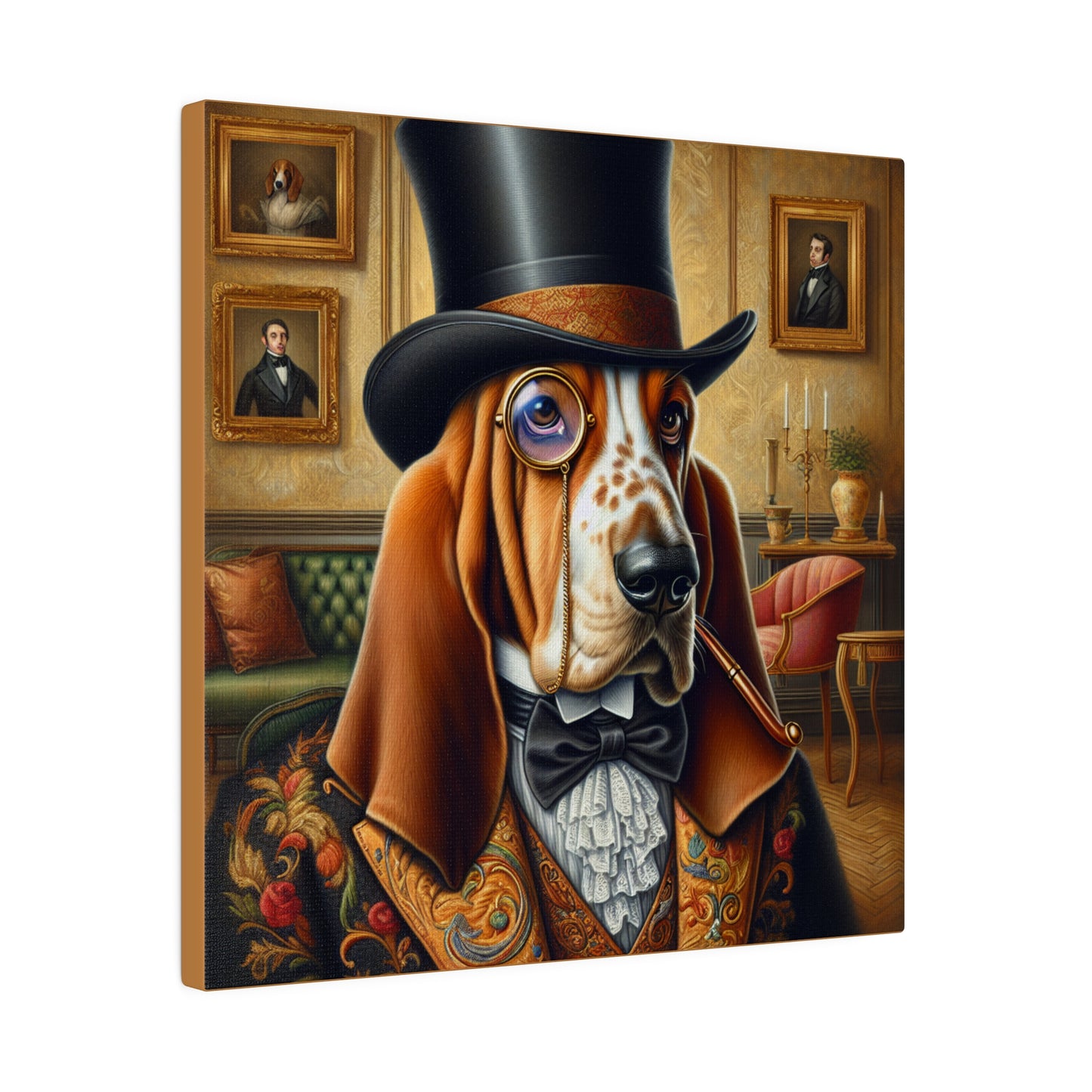 Mr Basset Hound Matte Canvas, Stretched, 0.75"