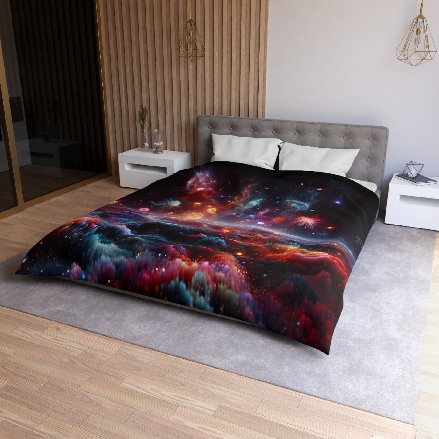 Fireworks Collection Microfiber Duvet Cover (Queen, King)