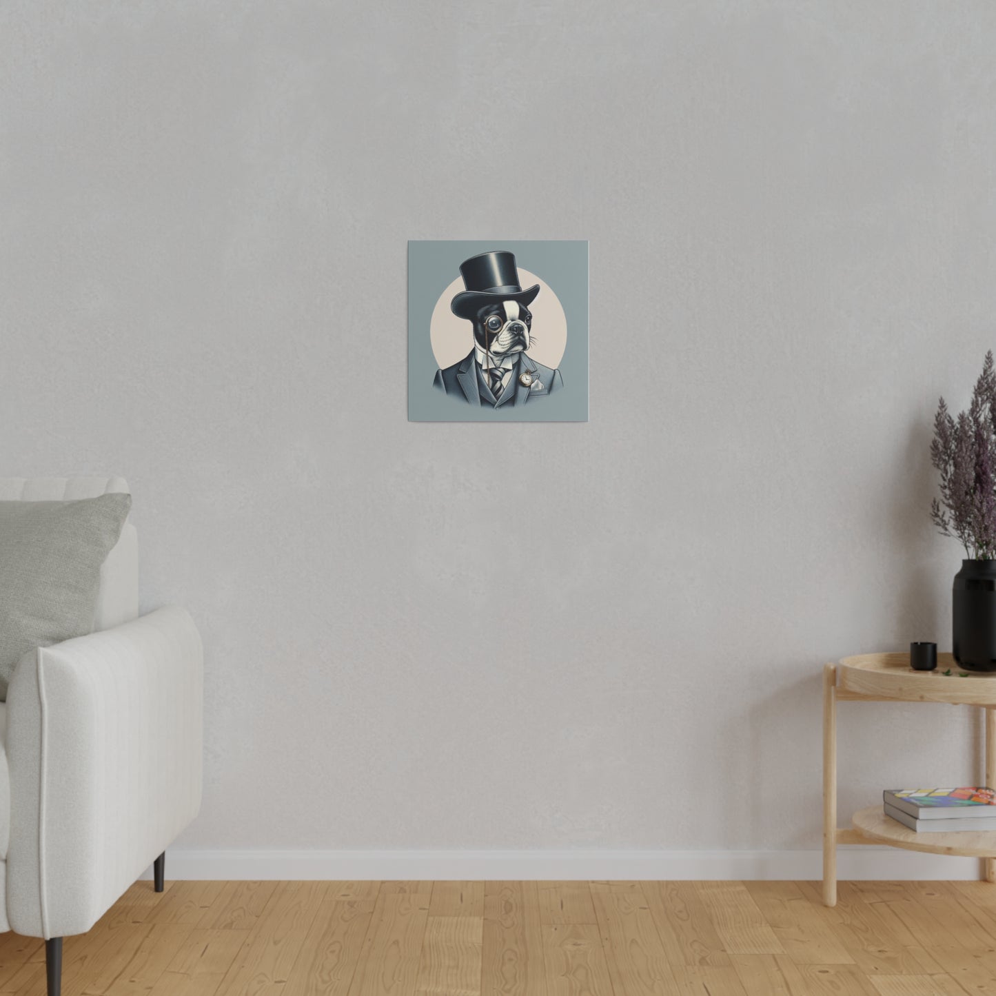 Mr Boston Terrier Matte Canvas, Stretched, 0.75"