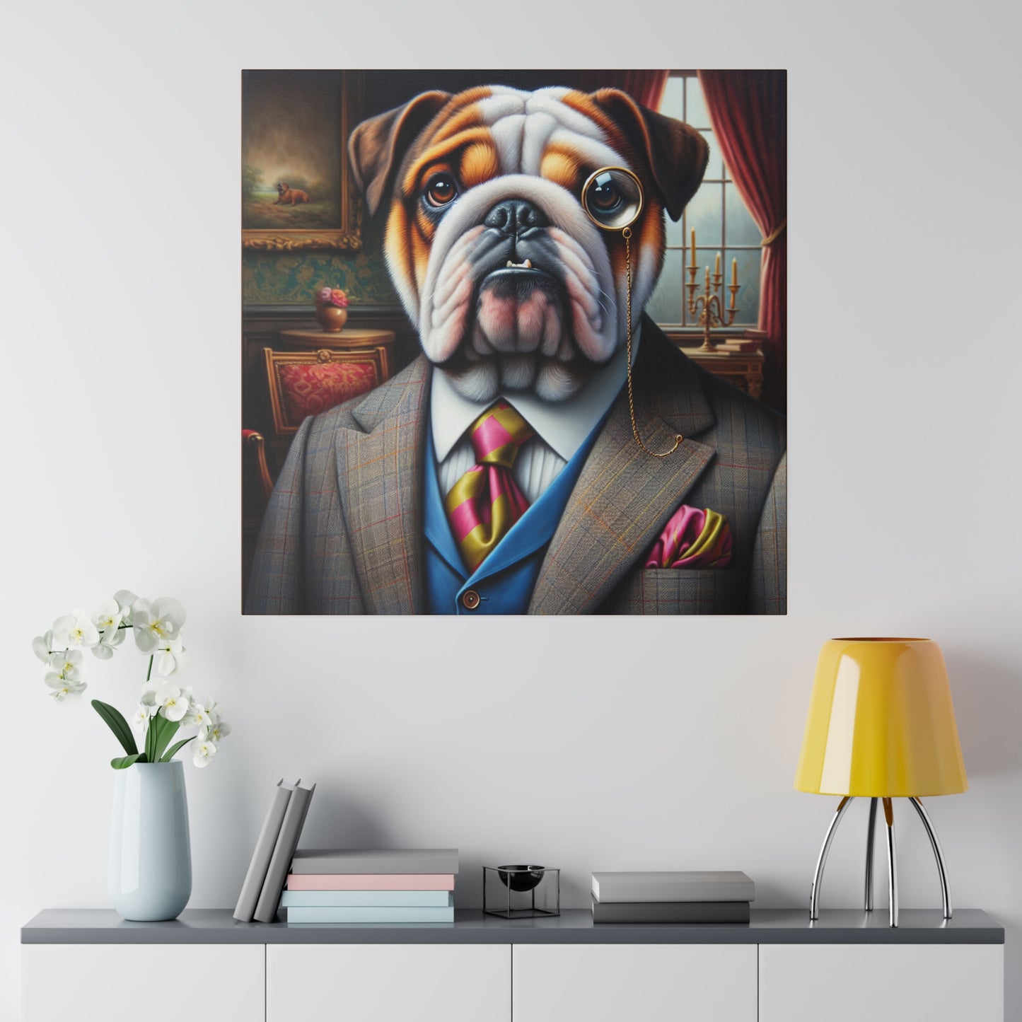 Mr British Bulldog Matte Canvas, Stretched, 0.75"