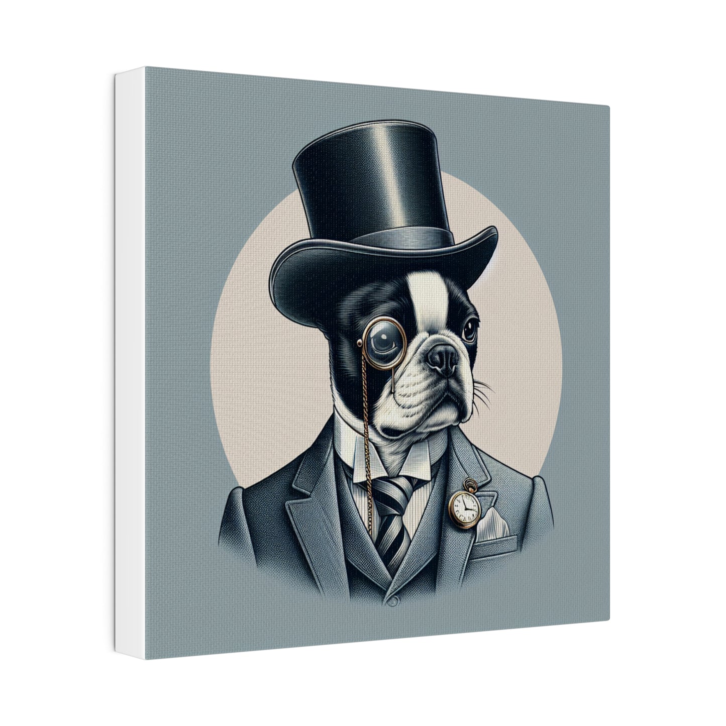 Mr Boston Terrier Matte Canvas, Stretched, 0.75"
