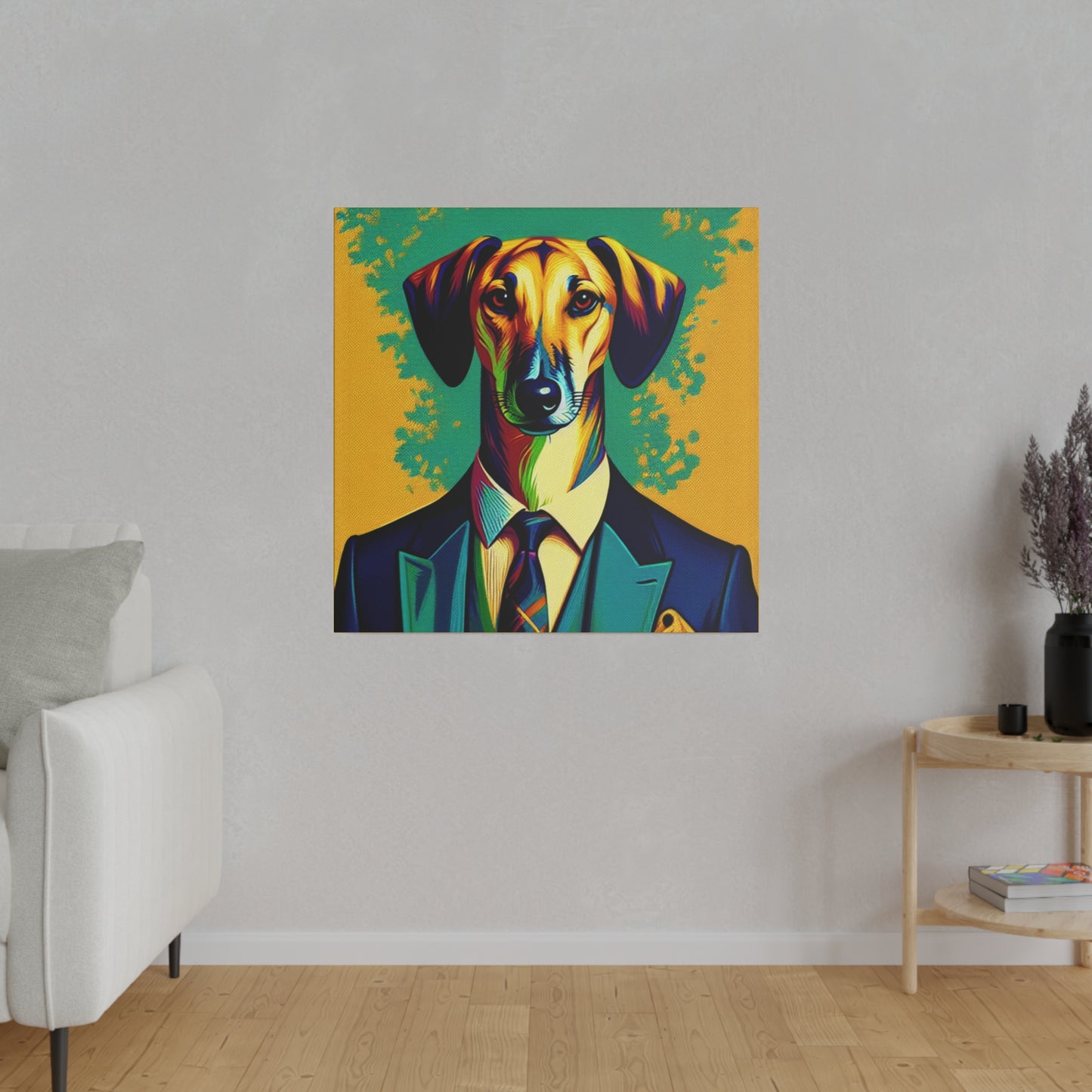 Mr Lurcher Square Matte Canvas, Stretched, 0.75"