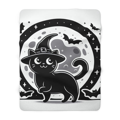 Witches Cat Halloween Collection Sherpa Fleece Blanket