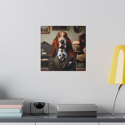 Mr Basset Hound Matte Canvas, Stretched, 0.75"